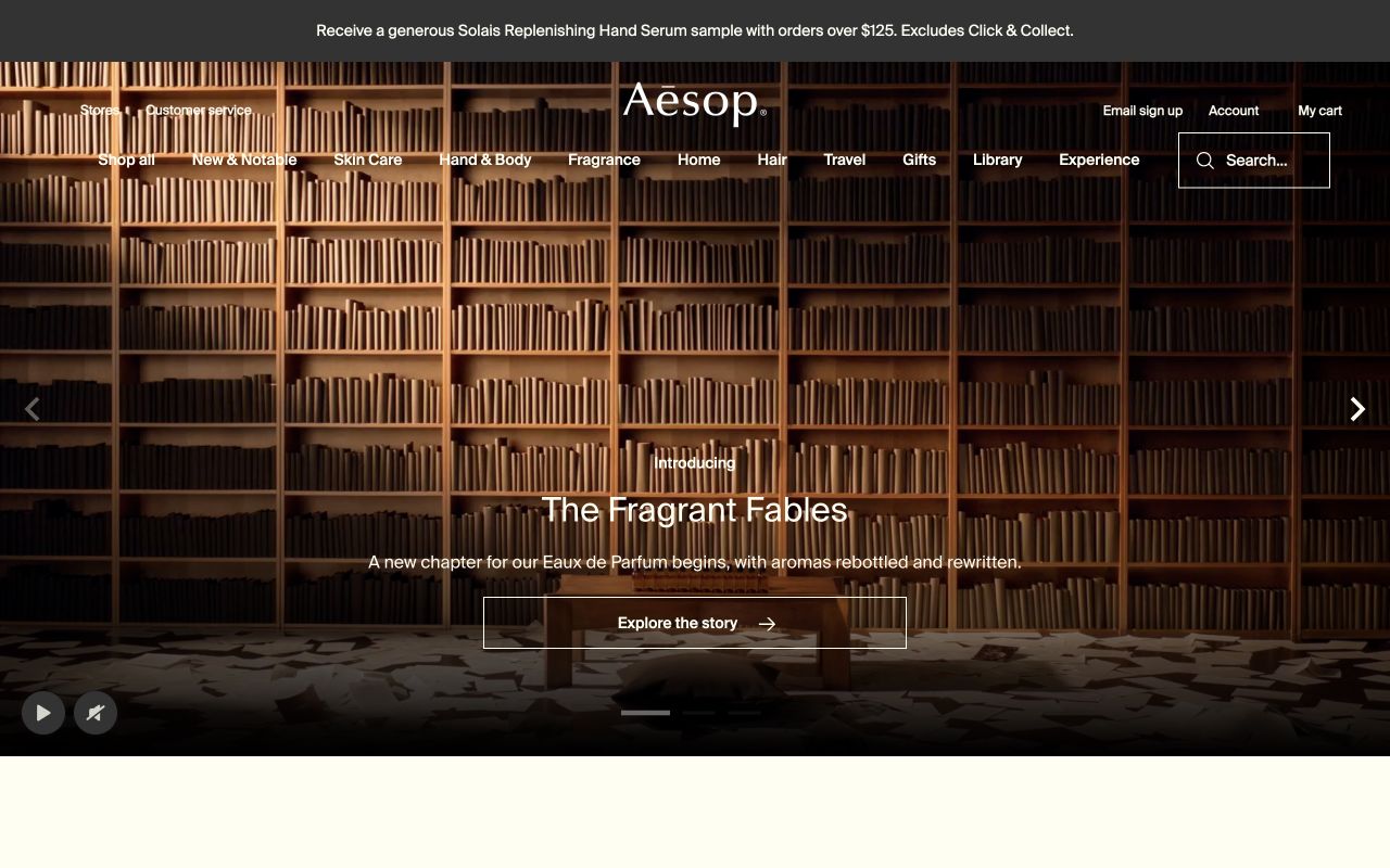 Capture du site Aesop
