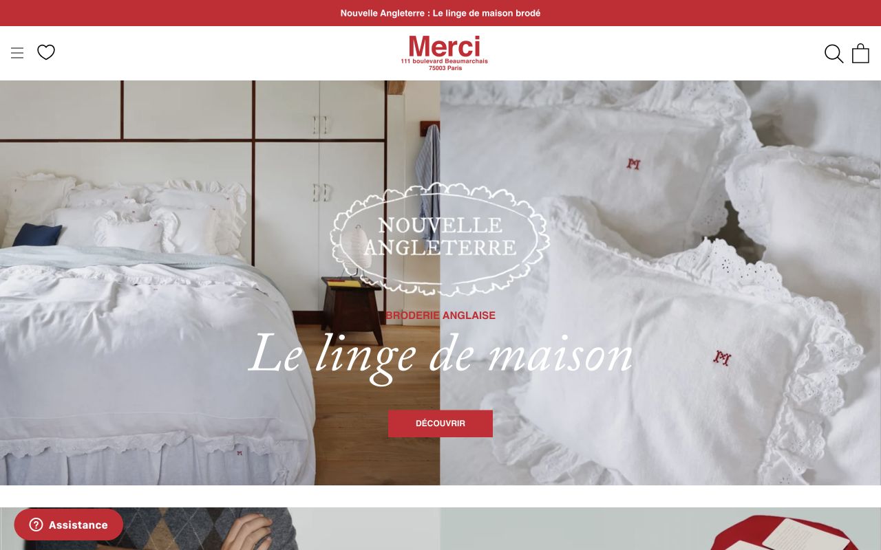 Capture du site Merci Paris