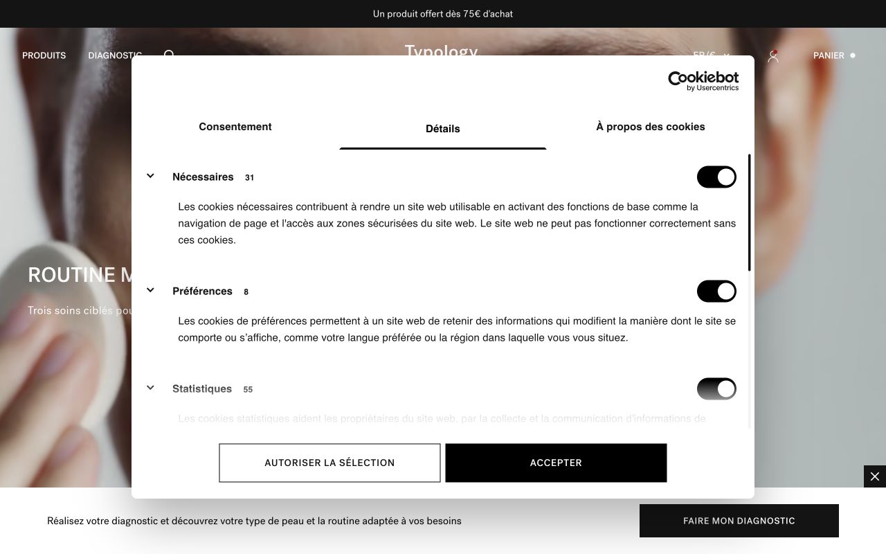 Capture du site Typology